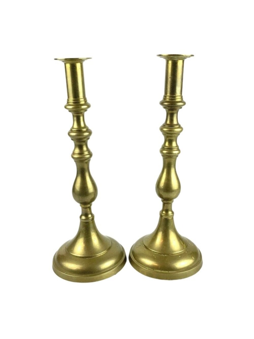 Vintage Fritz Brass Candlestick Holders 12.5 in Pair Classic Table Mantle Decor